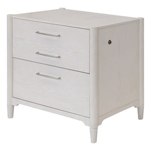 Pemberly Row Lateral File Cabinet with Locking Drawer Fully Assembled in White