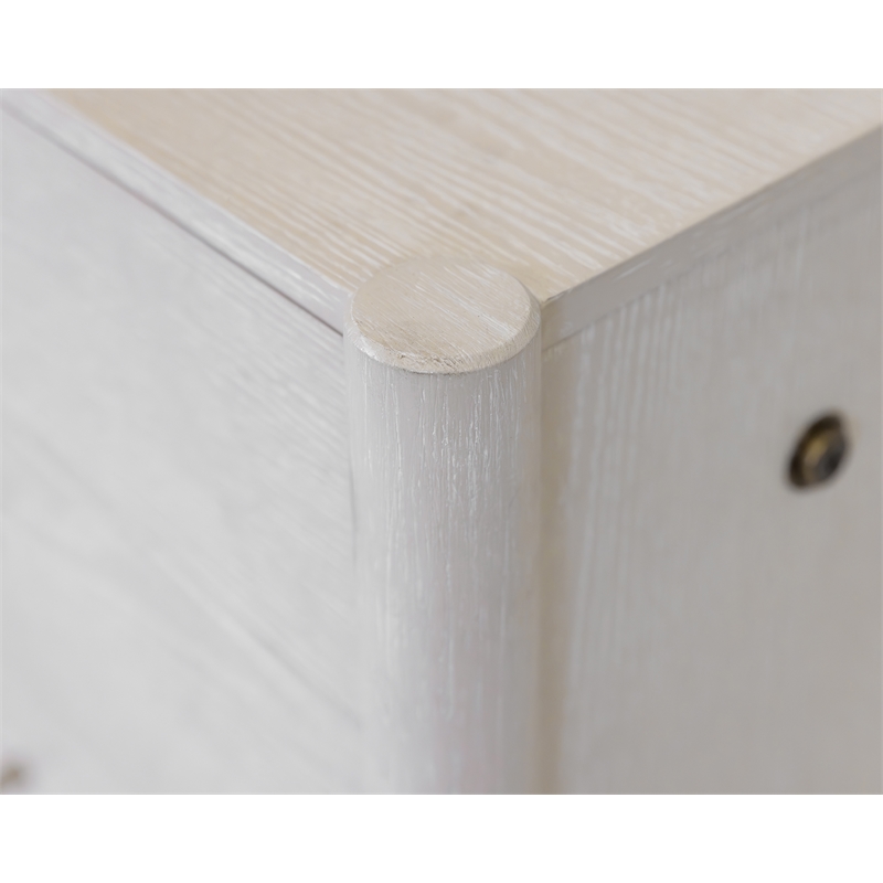 Pemberly Row Lateral File Cabinet with Locking Drawer Fully Assembled in White