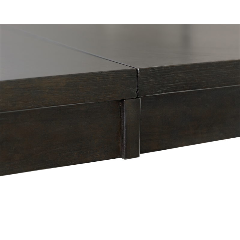 Pemberly Row Square Counter Height Extension Dining Table in Espresso Black