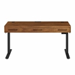 Pemberly Row Acacia Wood Electric Sit-Stand Desk with Power Center in Brown