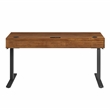 Pemberly Row Acacia Wood Electric Sit-Stand Desk with Power Center in Brown