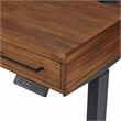 Pemberly Row Acacia Wood Electric Sit-Stand Desk with Power Center in Brown