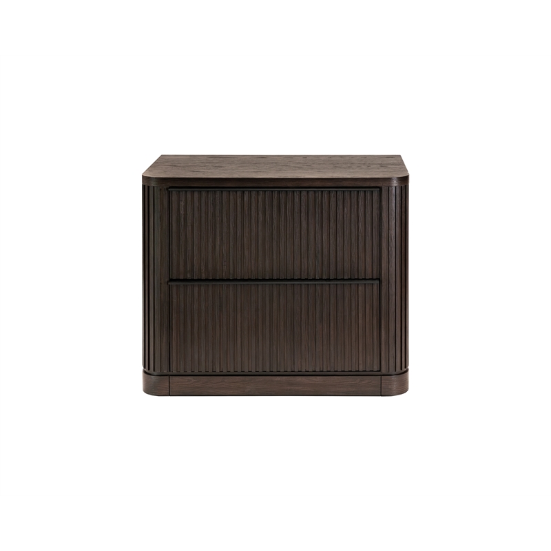 Pemberly Row Lateral File Cabinet with Locking Drawer & Fluted Detail in Brown