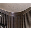 Pemberly Row Brown Executive Credenza with Fluted Tambour Detail & Power Center