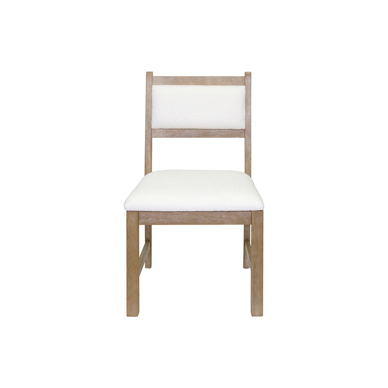Pemberly Row Upholstered White Oak Dining Chairs Set of 2 in Light Brown
