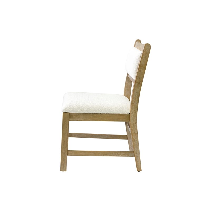 Pemberly Row Upholstered White Oak Dining Chairs Set of 2 in Light Brown