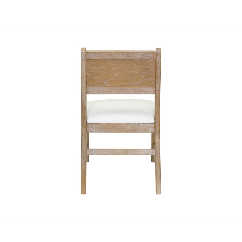 Pemberly Row Upholstered White Oak Dining Chairs Set of 2 in Light Brown