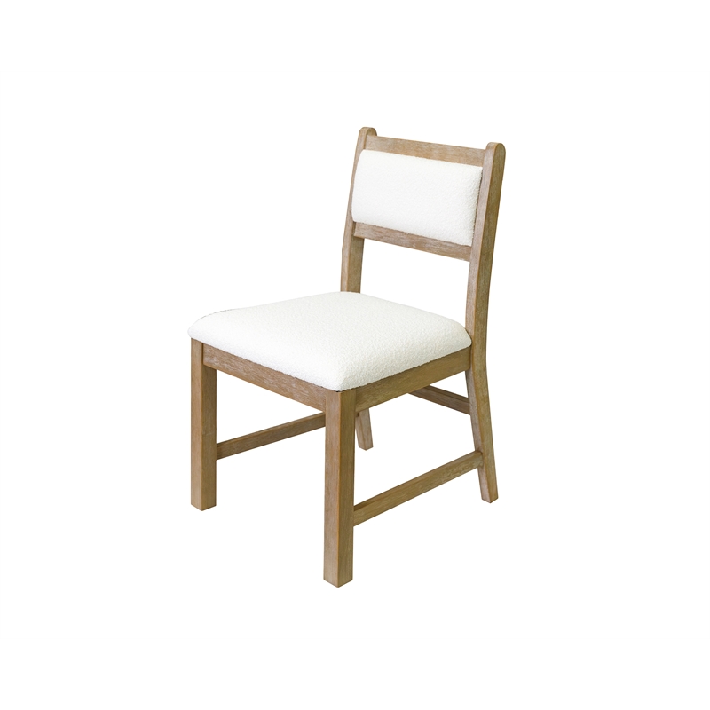 Pemberly Row Upholstered White Oak Dining Chairs Set of 2 in Light Brown