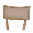 Pemberly Row Wood Dining Side Chairs with Woven Rattan Back Set of 2 in Brown