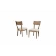 Pemberly Row Wood Dining Side Chairs with Woven Rattan Back Set of 2 in Brown