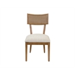 Pemberly Row Wood Dining Side Chairs with Woven Rattan Back Set of 2 in Brown