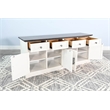 Pemberly Row Two-Tone Wood Credenza with Concealed Storage in Natural and Brown