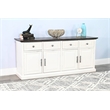 Pemberly Row Two-Tone Wood Credenza with Concealed Storage in Natural and Brown