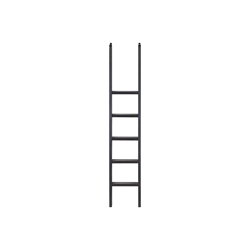 Pemberly Row Contemporary Decorative Solid Wood Library Ladder in Black