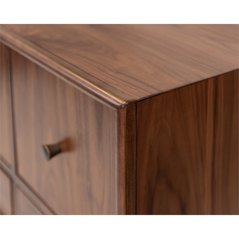 Pemberly Row Wood Sideboard with Drawers and Doors Fully Assembled in Walnut