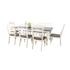 Pemberly Row Farmhouse Rectangular Extension Dining Table Set with Turned Legs