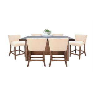 Pemberly Row Two-Tone Counter Height 7-Piece Wood Dining Set