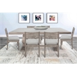 Pemberly Row 7Pc Solid Wood Dining Set with Carved Pedestal in Wheat