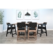 Pemberly Row Rectangular Counter Height Dining Set with Arched Base and 6 Stools