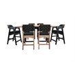 Pemberly Row Rectangular Counter Height Dining Set with Arched Base and 6 Stools