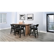 Pemberly Row Rectangular Counter Height Dining Set with Arched Base and 6 Stools