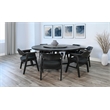 Pemberly Row 8-Piece Large Round Solid Wood Dining Set with Lazy Susan in Black