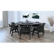 Pemberly Row 10-Piece Large Round Solid Wood Dining Set with Lazy Susan in Black