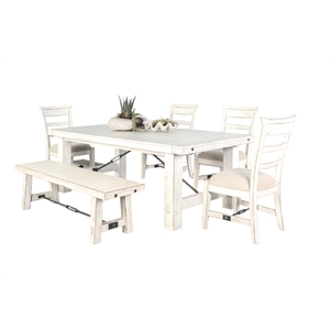 Pemberly Row 6-Piece Mahogany Extension Dining Set with Bench