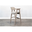 Pemberly Row Bar Stool Set of 2 with Metal Footrest in Natural/Black