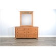Pemberly Row 6-Drawer Wood Dresser and Mirror Set in Rustic Golden Oak