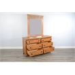 Pemberly Row 6-Drawer Wood Dresser and Mirror Set in Rustic Golden Oak