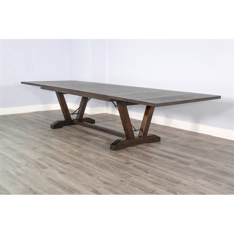 Pemberly Row 9-Piece Solid Wood Extension Dining Set with Metal Stretchers
