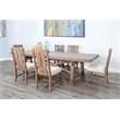 Pemberly Row Farmhouse 7-Piece Wood Extension Dining Set with Cross Base