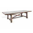 Pemberly Row Farmhouse 7-Piece Wood Extension Dining Set with Cross Base