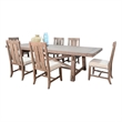 Pemberly Row Farmhouse 7-Piece Wood Extension Dining Set with Cross Base