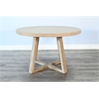 Pemberly Row Solid Wood Round Dining Table with Angled Base in Wheat