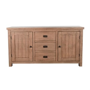 Pemberly Row Wood Buffet with Wine Rack & Felt-Lined Drawer in Desert Rock