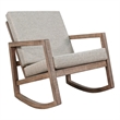 Pemberly Row Fabric Upholstered Rocking Chair with Wood Frame in Gray
