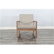 Pemberly Row Fabric Upholstered Rocking Chair with Wood Frame in Gray
