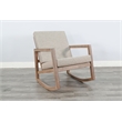 Pemberly Row Fabric Upholstered Rocking Chair with Wood Frame in Gray