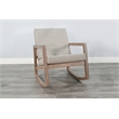Pemberly Row Fabric Upholstered Rocking Chair with Wood Frame in Gray