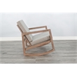 Pemberly Row Fabric Upholstered Rocking Chair with Wood Frame in Gray