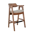 Pemberly Row Bar Stool with Upholstered Seat & Curved Back in Cinder (Set of 2)