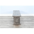 Pemberly Row Contemporary Solid Mahogany Wood Dining Bench in Gray