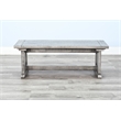 Pemberly Row Contemporary Solid Mahogany Wood Dining Bench in Gray