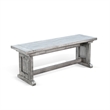 Pemberly Row Contemporary Solid Mahogany Wood Dining Bench in Gray