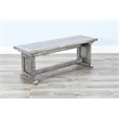 Pemberly Row Contemporary Solid Mahogany Wood Dining Bench in Gray