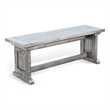 Pemberly Row Contemporary Solid Mahogany Wood Dining Bench in Gray