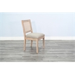 Pemberly Row 7Pc Wood Dining Set with Wire-Brushed Finish in Frost Gray & Wheat