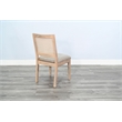 Pemberly Row 7Pc Wood Dining Set with Wire-Brushed Finish in Frost Gray & Wheat